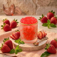 Nata de Coco de Fresa, Gelatina de Coco para Topping de Bubble Tea, Smoothies y Bebidas, Suministro a Granel, Nata de Coco Hecha en Taiwán