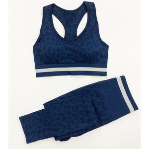 Conjunto de Yoga con Estampado de Leopardo para Mujer, Top Corto con Espalda Descubierta, Leggings de Cintura Alta, Transpirables, de Spandex y Poliéster, Conjunto de 2 Piezas - Product Image 6