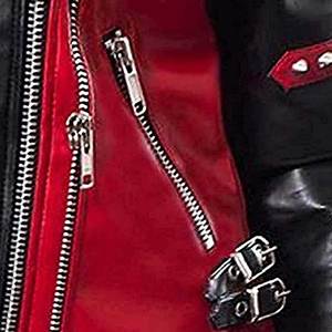 100% Genuine Leather <b>Studded</b> Biker Jacket Women Asymmetric Zipper Cropped Lace-up Sleeves <b>Belted</b> Punk Rock Streetwear Outerwear - Product Image 3
