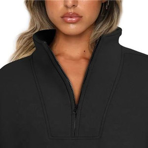 Pull-over femme Wearpex à col zippé (¼ ou ½ zip) – Broderie personnalisée en gros, écusson, épaules tombantes, polaire écologique - Product Image 6