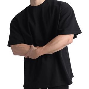 เสื้อยืดโอเวอร์ไซส์สำหรับผู้ชายผ้าคอตตอนออร์แกนิก100% หนาแบบกำหนดเองโลโก้แบบโชว์ไหล่ระบายอากาศได้เปล่าขนาดพลัสไซส์ออกแบบได้ - Product Image 2