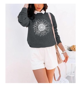 Nueva Llegada Sudadera de Algodón para Mujer de Lujo con Manga Larga, Hombros Caídos, Estampado, Cómoda, Casual, Invierno, Personalizada - Product Image 3