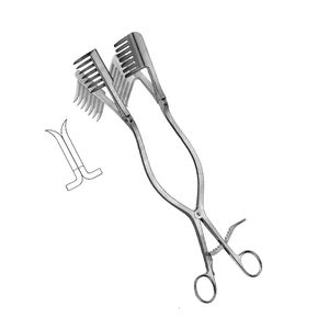 Retractor de laminectomía manual de 12.5 pulgadas con brazos articulados, puntas afiladas 7x7, acero inoxidable, instrumento quirúrgico de alta calidad para columna vertebral - Product Image 6