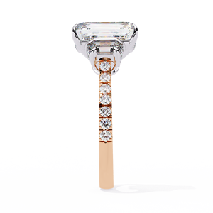 Anillo de Oro Sólido de 14K con Diamante Cultivado en Laboratorio de Corte Esmeralda de 2.5 CT, Diseño de Moda, para Compromiso, Boda o Aniversario - Product Image 4