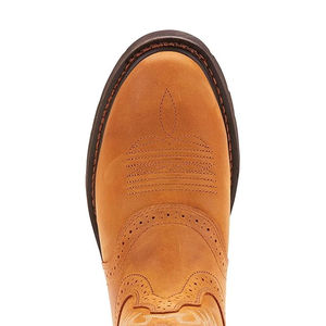 Botas Vaqueras Occidentales de Cuero Genuino a la Moda para Hombre, con Cierre de Cremallera, Punta Cuadrada, Estilo Occidental - Product Image 3