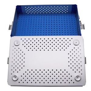 Aluminum Sterilization <b>Box</b> with Silicone Mat & <b>Locking</b> Lid for Surgical Instruments 300mm*200mm*90mm By Mahfooz Instruments - Product Image 1
