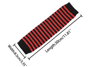 Manguitos Deportivos a Rayas Rojos y Negros, Tejidos, Unisex, para Adultos, sin Costuras, para Ciclismo y Actividades al Aire Libre - Product Image 2