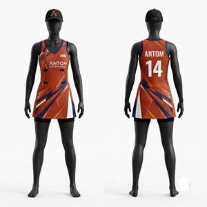 Robe de netball personnalisée sublimée, uniforme d'équipe sans manches avec impression de nom et de numéro, vêtements de sport respirants pour femmes et filles - Product Image 3