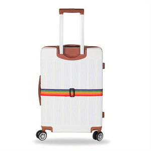 Striped Wear-resistant Polyester Security <b>Lock</b> Luggage Cross Belt Strapping for Travel Luggage Strap with ABS <b>Lock</b> - Product Image 2