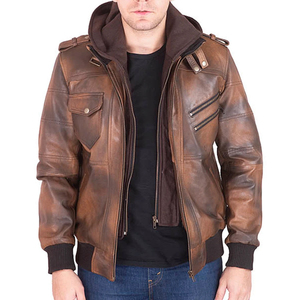 Winter Wear Mens Hooded PU Waterproof Leather Jacket Size Casual Outdoor Motorcycle Simple Style Outerwear - Product Image 1