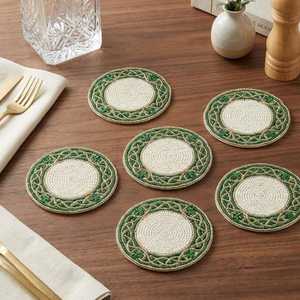 Handmade Customized Knitted Floral Polyester/Cotton Eco-Friendly Coasters Home & Hotel Decor Set - Product Image 1
