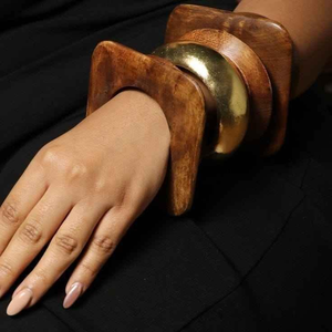 Brazalete de Madera Moderno y Ecológico de Artesanía India con Forma Redonda para Talla Personalizada por AFZA ENTERPRISES - Product Image 2