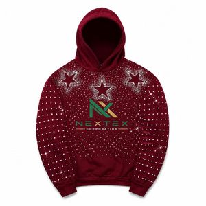 Sweat-shirt à capuche personnalisé avec imprimé étoile en strass pour homme, style Y2K, streetwear glamour, sweat-shirt scintillant - Product Image 6
