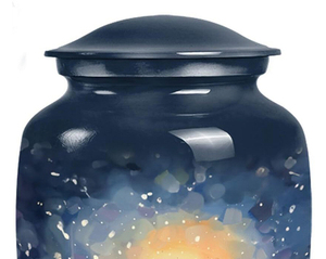 Urna Funeraria Artesanal de Diseño Moderno Americano para Adultos, Hermosa Urna Conmemorativa Azul para Entierro, Capacidad de 200 Pulgadas Cúbicas - Product Image 4