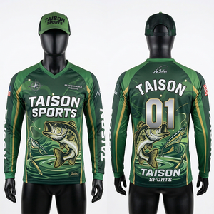 Camiseta de Pesca para Hombre de Microfibra de Poliéster de 180 GSM, Color Granate con Paneles Laterales Negros, Diseño Sublimado, Logotipo Personalizado - Product Image 2