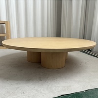 Table basse ronde en bois massif de style décontracté, nouvelle collection Ferly, meubles de salon luxueux