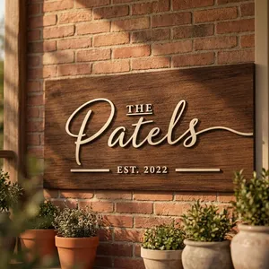 Personalized <b>Wooden</b> <b>Name</b> Plate for Home Entrance Outdoor Custom Nameplate with 3D Letters Door <b>Name</b> Plate for Home Office - Product Image 6