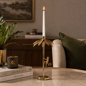 Premium <b>Brass</b> Candle <b>Holder</b> Stand, Leaf Design Taper <b>Candlestick</b> for Home Decor, Wedding Table Centerpiece, Decorative Gift - Product Image 3