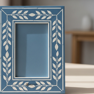 Cadre photo décoratif en os bleu incrusté, design artisanal fait main - Product Image 2