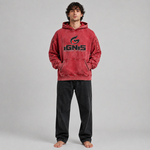 Sudadera con capucha de corte regular, 100% algodón, transpirable, con lavado vintage, básica, de mezcla de algodón, a la moda, para hombre, para adultos. - Product Image 1