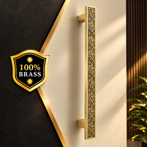 Poignée de porte principale et de porte vitrée en laiton, style floral traditionnel, robuste, pour mobilier d'entrée - Product Image 3