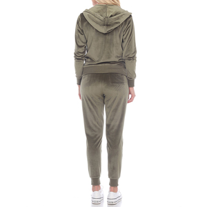 Women's <b>Velour</b> <b>Tracksuit</b> Set Soft Plush Two Piece Hoodie and Jogger Outfit for Casual Streetwear Lounge Wear - Product Image 5