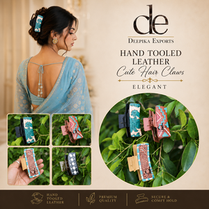 กิ๊บหนีบผมหนังแท้สำหรับผู้หญิงอุปกรณ์แต่งผมหนังแท้ - Product Image 6