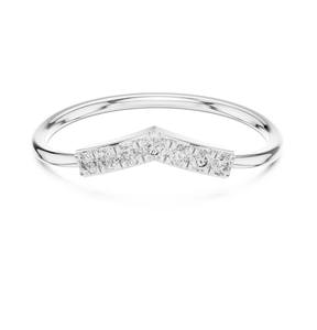 Anillo creativo de moissanita con corte redondo en forma de V, plata 925, chapado en oro amarillo original para mujer, regalo de joyería para parejas - Product Image 4