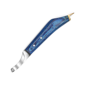 Cuchillo para Pezuñas con Mango de Madera Azul y Logotipo Personalizado OEM, Herramienta Afilada de Acero Inoxidable para Recortar Pezuñas de Caballos, Vacas, Ovejas y Cabras, Venta al Por Mayor - Product Image 6
