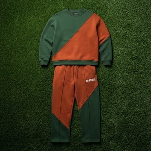 ชุดเสื้อสเวตเชิ้ตคอกลมสีสันตัดกันพร้อมกางเกงขายาวสีเขียวส้ม สไตล์ลำลองแนวสตรีทแวร์ ชุดเข้าชุด รับสกรีนโลโก้ - Product Image 5
