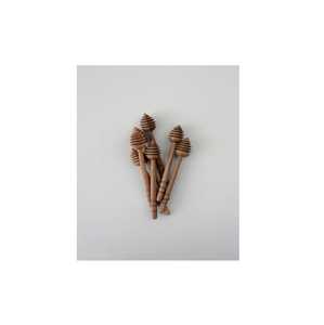 Cuillères à miel en bois faites à la main, forme ronde, design rustique, ustensiles de cuisine en bois naturel pour servir et décorer - Product Image 3