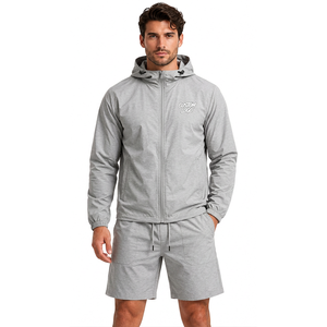 Ensemble coupe-vent léger deux pièces pour homme en nylon avec short, style streetwear, avec détails appliqués et logo personnalisé - Product Image 6