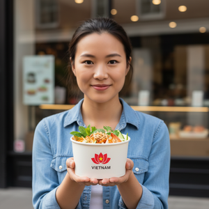 Bols à salade jetables écologiques en papier enduit, anti-fuite, carrés, pour biscuits et plats à emporter - Product Image 6