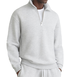 Comfortable Fit Breathable Structure Half <b>Zip</b> Front Men Half <b>Zip</b> Sweat <b>Shirt</b> Made <b>With</b> Durable Sweatshirt Material Soft Feel - Product Image 6