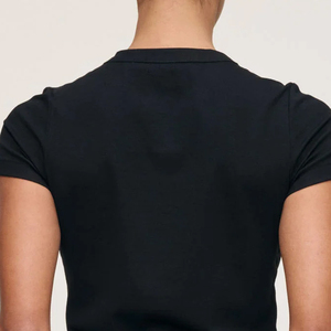 Fashionable And Trendy Design Women Tee Shirt With Slim Fit Design For Comfort And Relaxed Fit With Custom Logo Designing Solid - Product Image 6