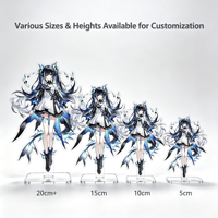 Support d'affichage personnalisé en acrylique pour figurines d'anime, sur mesure (OEM/ODM), formes et tailles variées, fabrication en acrylique