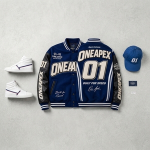 <b>Men's</b> Blue <b>Racing</b> <b>Jacket</b> Motorsport Letterman Bomber <b>Jacket</b> Embroidered Streetwear Wholesale Apparel - Product Image 6