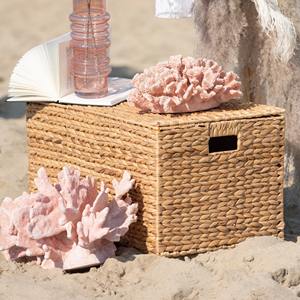 Rectangular storage chest <b>with</b> curved <b>lid</b> vintage style Handmade Storage <b>Basket</b> Wholesale eco-friendly Made in Vietnam - Product Image 3