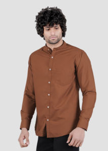 Camisa de Vestir Casual Personalizada para Hombre, Cuello Mandarín, Corte Entallado, 100% Algodón, Estilo Minimalista para Oficina, ODM, Primavera - Product Image 2