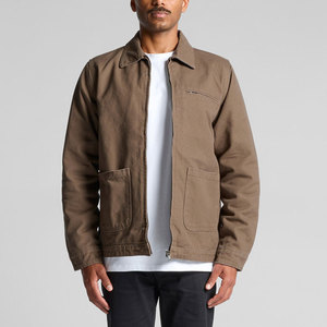 Custom Design Winter <b>Canvas</b> <b>Jacket</b> with Front Logo 100% Cotton Soft Inner Lining Durable Stitching Casual Streetwear Style - Product Image 1