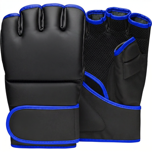 Gants de MMA personnalisés avec logo OEM imprimé, en cuir PU, sangle de poignet réglable, fermeture auto-agrippante, unisexe, pour entraînement de frappe sur sac de frappe lourd - Product Image 3