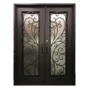 Modern Wrought Iron Entrance Door for Luxury Homes with Secure Design, Durable Steel Structure and Elegant Custom Finish - Product Image 1