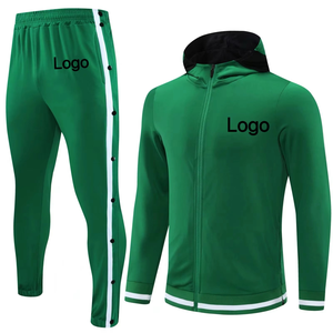 Custom Hooded Tracksuit Snap Button Side Stripe <b>Pants</b> Set Mens Sport Training Warm Up Suit OEM Athletic Wear - Product Image 5