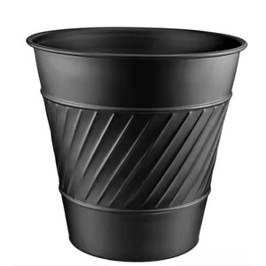 Cubo de Almacenamiento Cilíndrico Ecológico Moderno con Diseño Decorativo de Patrón de Trigo, Cubo de Basura para Interiores/Exteriores con Diseño de Parte Superior Abierta - Product Image 4