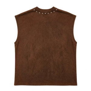 Débardeur surdimensionné personnalisé en coton lavé, tissu doux et respirant, style vintage, sans manches, col rond, séchage rapide, Rouse Sports - Product Image 2