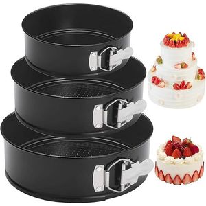 Set di 3 Teglie per Torte con Fondo Rimovibile, Antiaderenti in Acciaio al Carbonio, 4, 7, 9 Pollici, per Cheesecake - Product Image 5