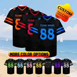 เสื้อฟุตบอลอเมริกันคุณภาพสูง ผลิตจากผ้าโพลีเอสเตอร์ 100% ระบายอากาศได้ดี สำหรับผู้ชายไซส์ใหญ่ รับผลิตตามแบบ - Product Image 1