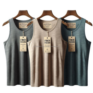 Camiseta sin mangas Premium para hombre Armario básico Essentials Ajuste cómodo Algodón de punto Colores Premium Sin mangas - Product Image 4