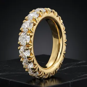 Anillo de Diamantes de Corte Redondo con Garras Compartidas de Eternidad Completa LR - Product Image 1