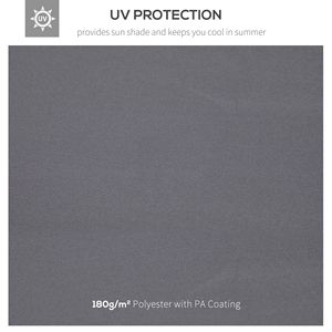 Telo di Ricambio per Ombrellone da Giardino/Patio/Padiglione Esterno, 3m x 3m, Grigio Scuro, a 2 Livelli, Anti-UV (Solo Tetto) - Product Image 6
